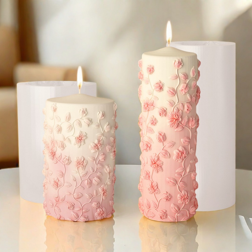Candle Making Vinings - الأزهار الكرمة الإغاثة تفتق قالب شمع