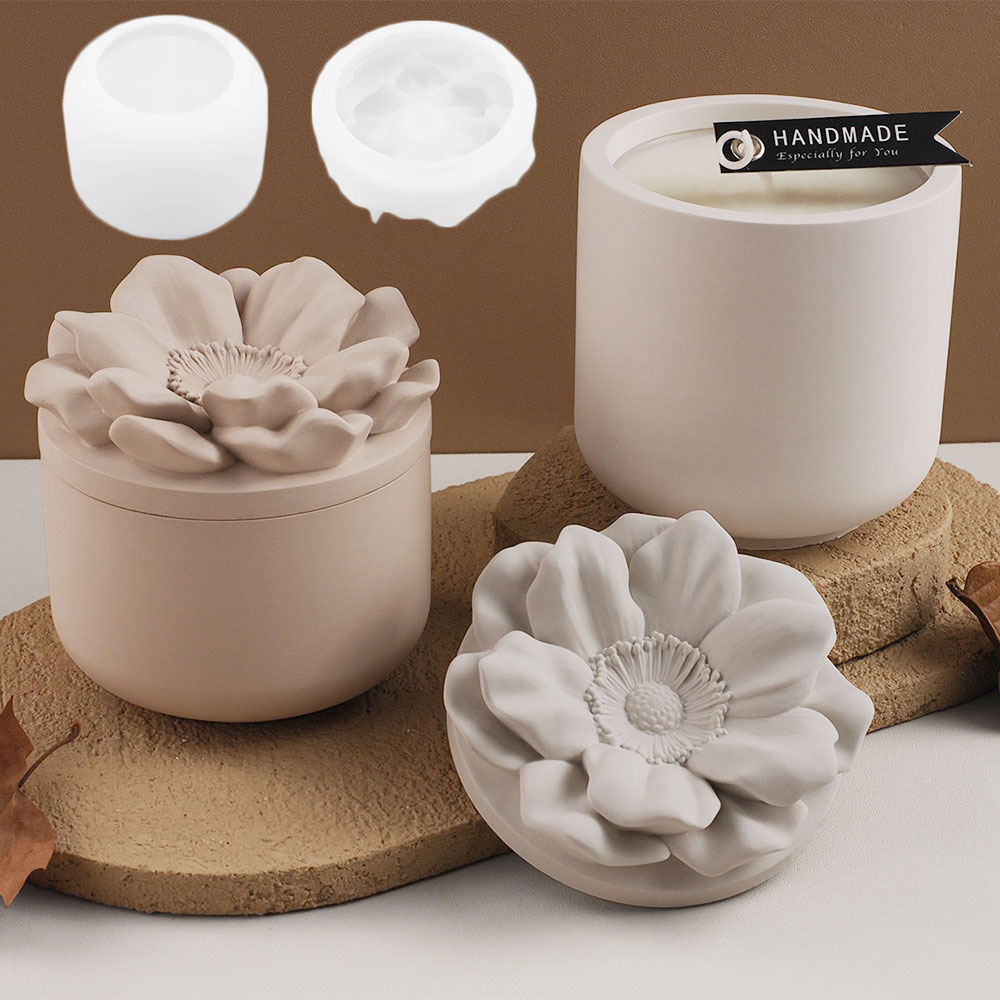 صندوق تخزين عباد الشمس قالب من - مراجعة Candle Making Jars With Lids وسعره