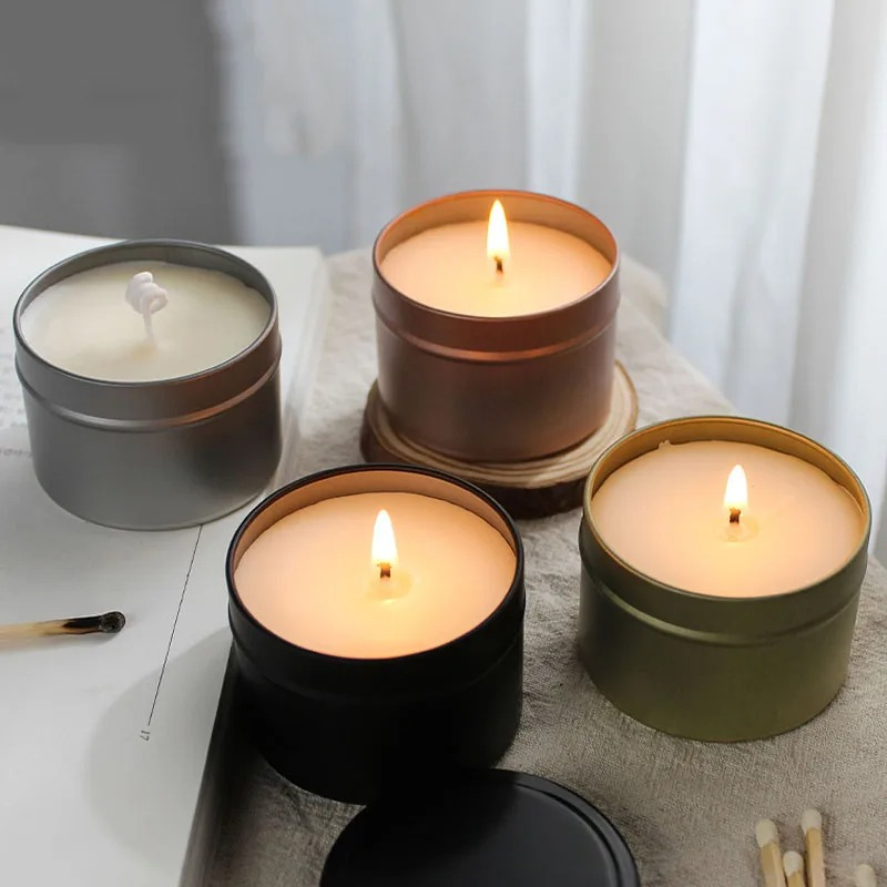 علب شموع ألومنيوم مستديرة مع غ - مراجعة Candle Making Jars With Lids وسعره
